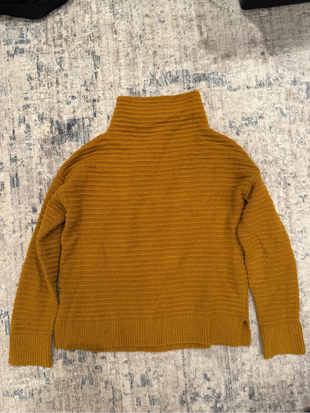 Madewell Ribbed Turtleneck Sweater, Size XS – Golden Mustard